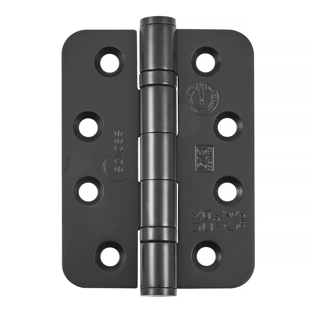 Eclipse 4 Inch (102mm) Ball Bearing Hinge Grade 13 Radius Ends - Black (Sold in Pairs)